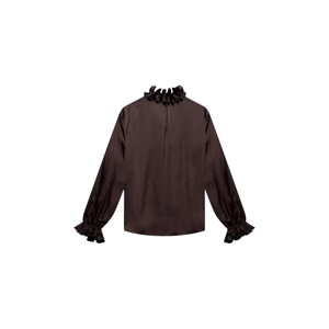 Mint Velvet Brown Ruffle Satin Blouse